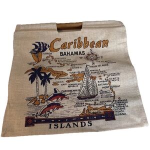 Caribbean Bahamas Islands Tote Bag with Nautical Graphic